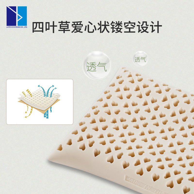 LATEX SYSTEMS大枕面乳胶枕头新品 泰国进口颈椎天然乳胶枕记忆枕,淘宝优惠券,粉丝福利购,淘宝优惠卷