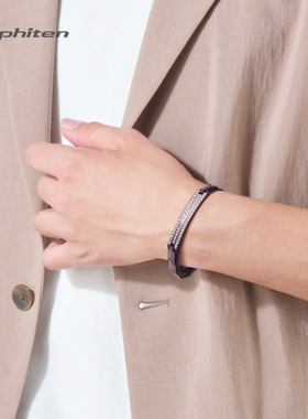 法藤男女通用钛手链锆石点缀手环