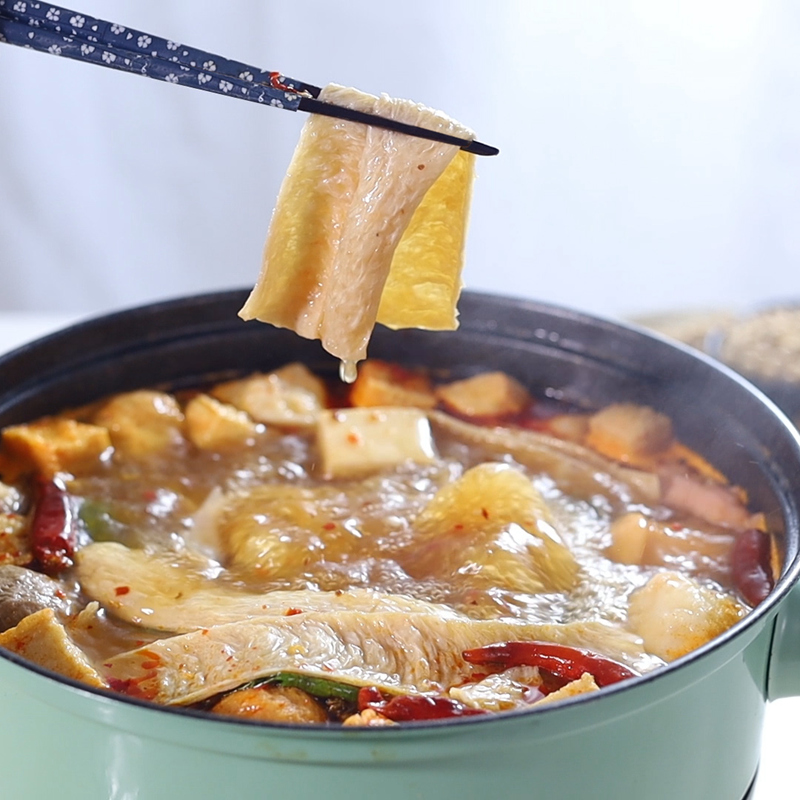 东北大豆蛋白干豆皮商用豆腐皮腐竹干货凉拌火锅豆筋素食香锅食材 - 图0