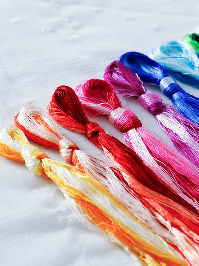 50色常用色蚕丝刺绣绣花线小支装苏绣绣线手工刺绣真丝丝线蜀湘粤