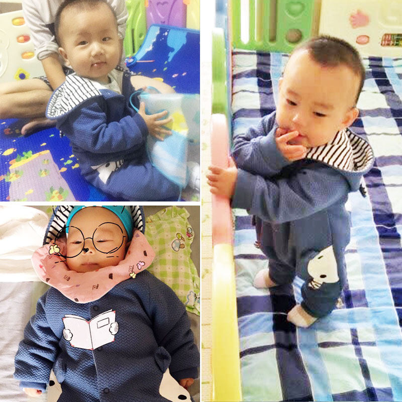 春秋装男女宝宝0-6-12个潮外出服 萌小乖连身衣/爬服/哈衣