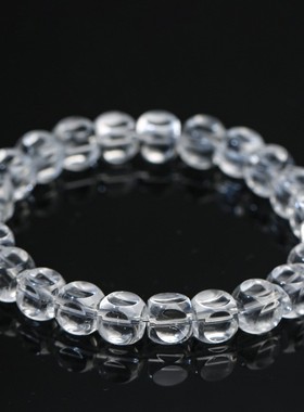 2026鸿初珠宝 天然白水晶糖豆手串 白水晶方糖切面不规则手链