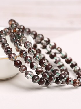 2026诚石地摊热卖货源天然绿幽灵聚宝盆圆珠水晶流行饰品赠礼礼品