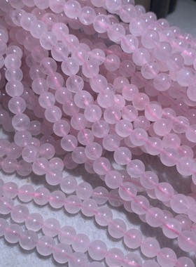 2026天然马岛水润马粉多圈6MM粉水晶三圈DIY手串饰品