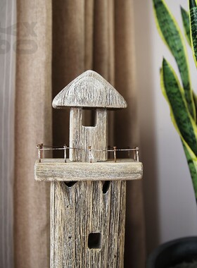 YBOX原木复古灯塔美式海洋风