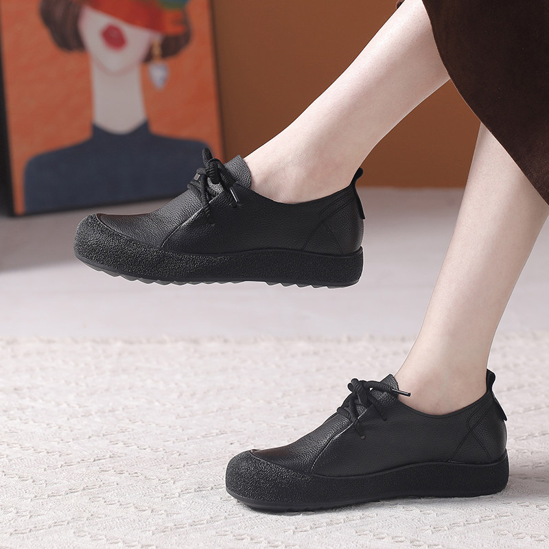 妈妈鞋中老年舒适不累脚真皮软底防滑系带休闲皮鞋大码女鞋41到43,淘宝优惠券,粉丝福利购,淘宝优惠卷