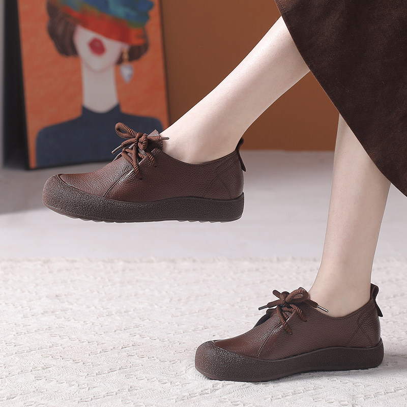 妈妈鞋中老年舒适不累脚真皮软底防滑系带休闲皮鞋大码女鞋41到43,淘宝优惠券,粉丝福利购,淘宝优惠卷