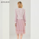 Buou Buou early autumn new romantic tweed round neck splicing dress BI1G060