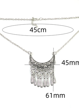 星玛饰品泰国度假风民族风苗银项链藏饰项链复古项链锁骨链A1247