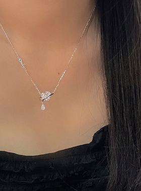 爱心流苏项链2025新款爆款轻奢