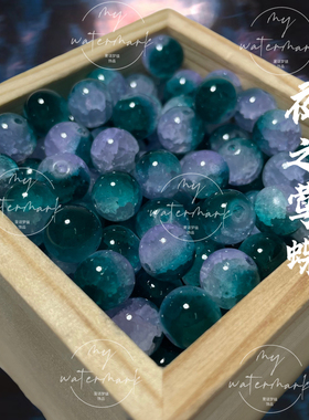 经典爆款古风玉碎10mm双色圆珠手工diy手链手串散珠仙女饰品材料