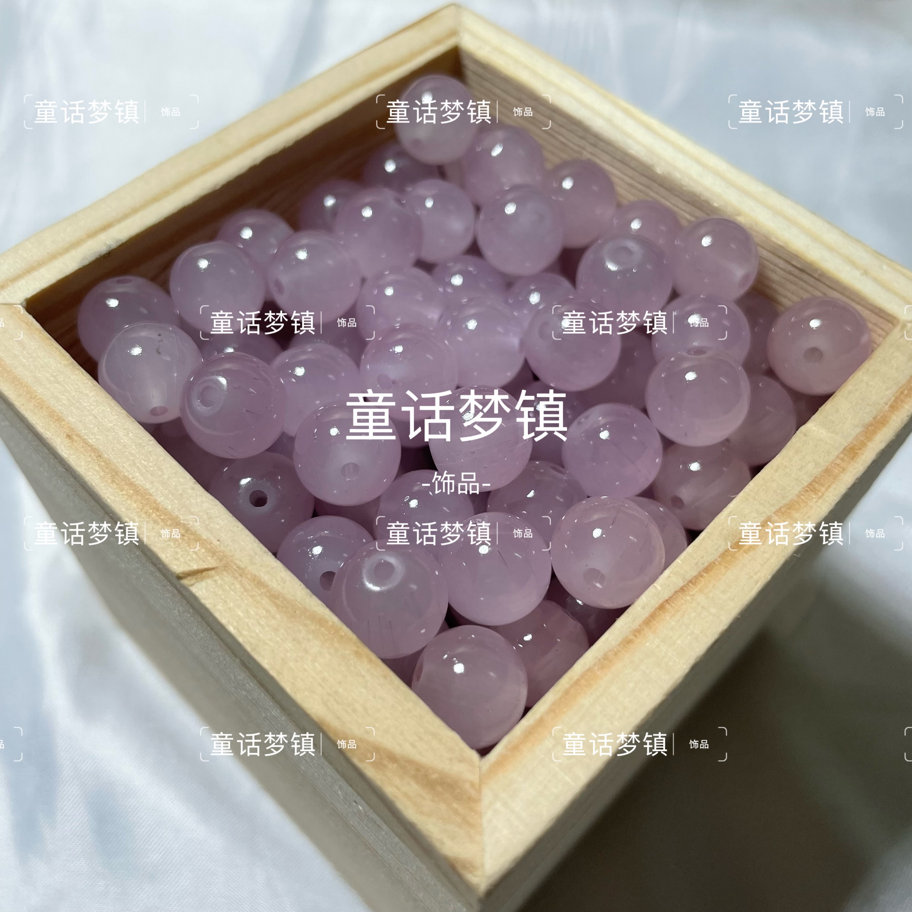 10mm 润色玉料可盘琉璃玻璃圆珠散珠手工diy手链手串仙女饰品材料 - 图1