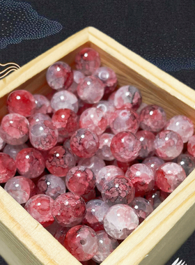 A冰裂玉碎古风爆款10mm琉璃圆珠手工diy手链手串散珠仙女饰品材料