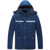 Джинсовый пуховик для работы, износостойкая куртка, рабочая одежда, увеличенная толщина