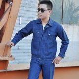 Джинсовый хлопковый износостойкий комбинезон, увеличенная толщина, защита от ожогов