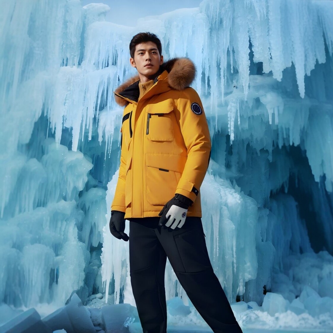 【鹅绒】波司登冬极寒连帽蓄热加厚羽绒服情侣户外保暖外套工装风