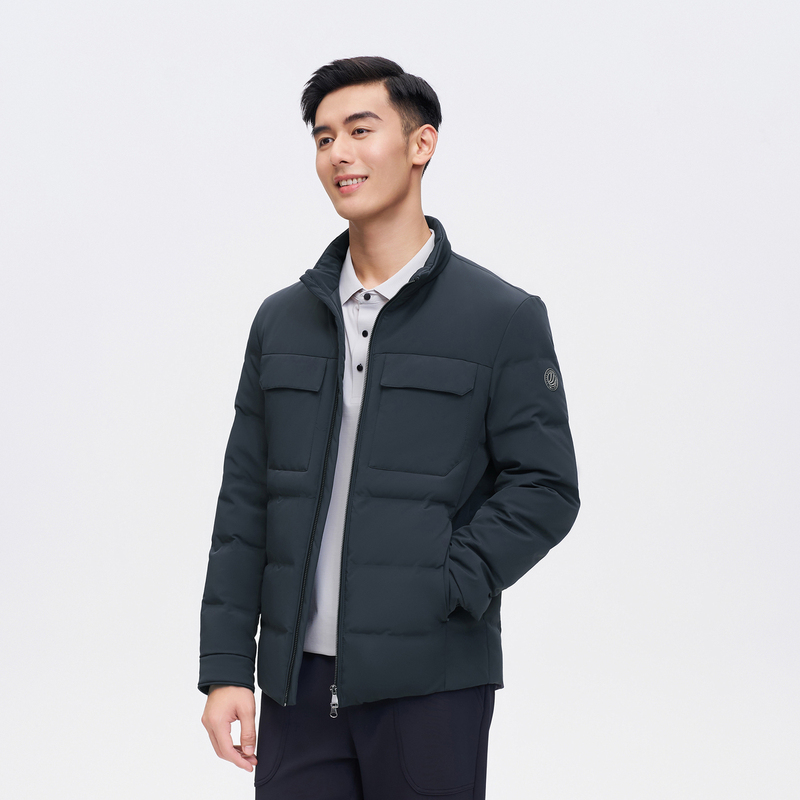 [新国标]波司登奥莱男轻薄鹅绒羽绒服经典商务正品立领休闲外套