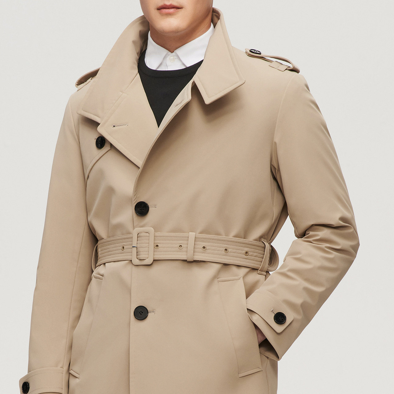 【鹅绒】波司登奥莱男首创高定风衣翻领长款拒水时尚厚羽绒服外套,淘宝优惠券,粉丝福利购,淘宝优惠卷