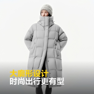 波司登2025新款女长款过膝连帽羽绒服加厚保暖