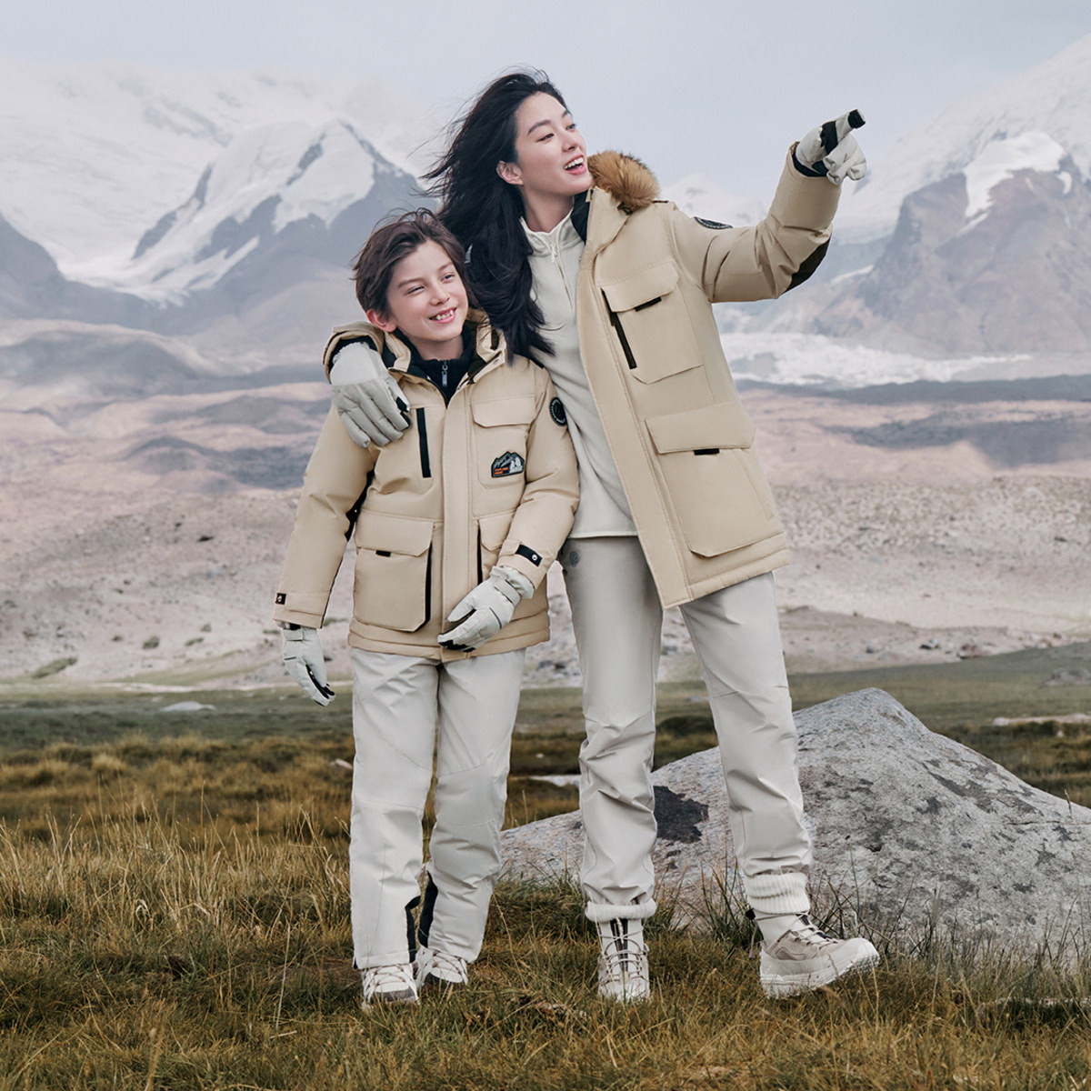 【明星同款鹅绒】波司登奥莱工装蓄热貉子毛领极寒羽绒服连帽外套