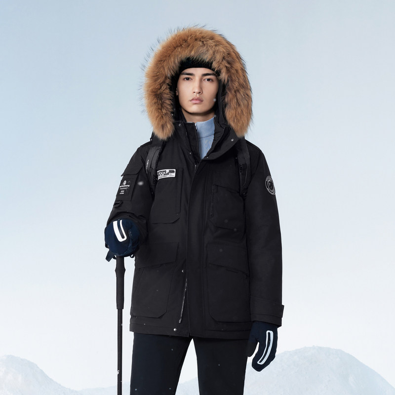 【鹅绒】波司登冬极寒连帽蓄热加厚羽绒服情侣户外保暖外套工装风