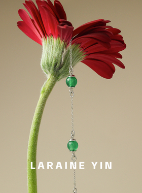 LARAINEYIN小众高级感人工绿玛瑙串珠手链s925纯银手串新中式国风