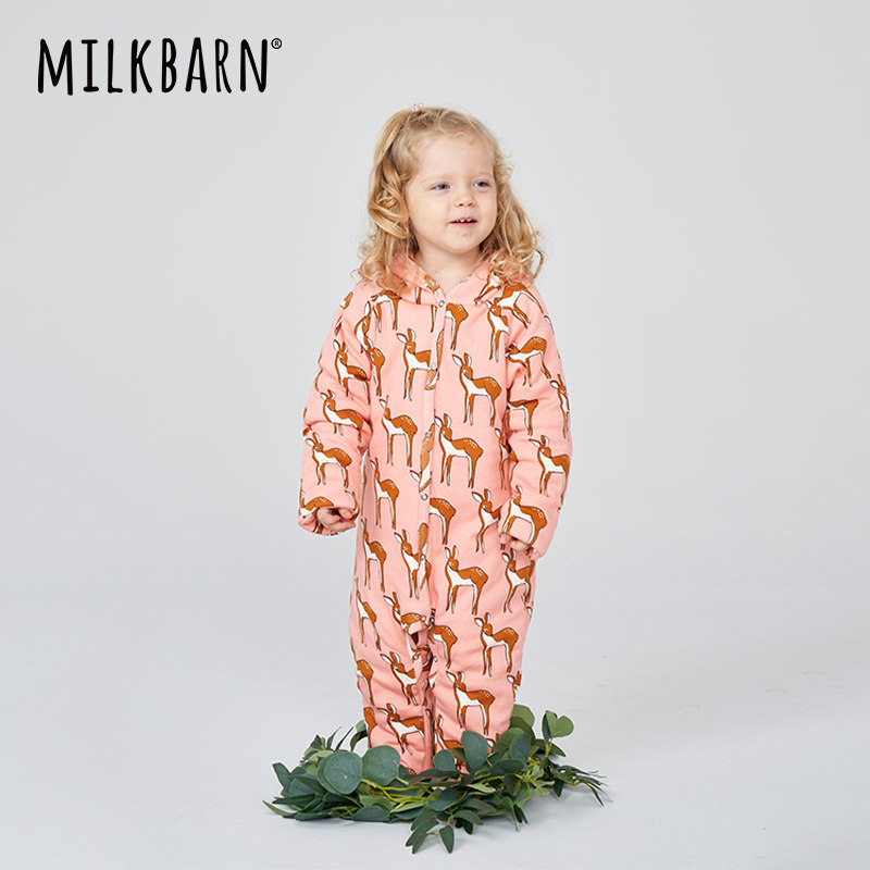 milkbarn秋冬新生连体服夹棉哈衣 milkbarn连身衣/爬服/哈衣