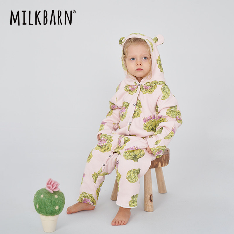 milkbarn秋冬新生连体服夹棉哈衣 milkbarn连身衣/爬服/哈衣