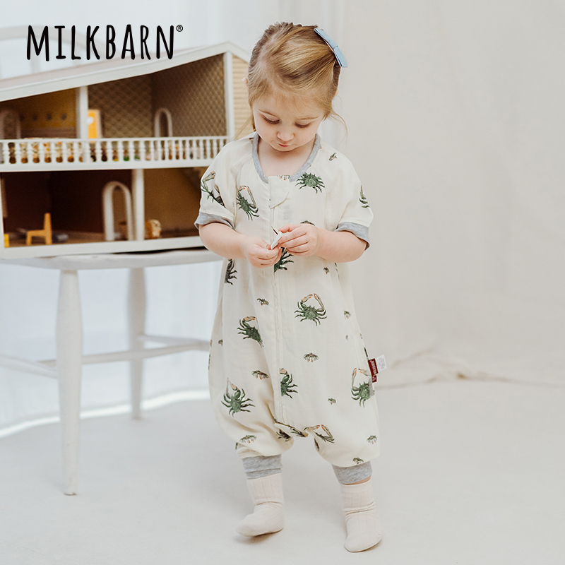 Milkbarn2024新品婴儿睡袋防惊跳宝宝分腿防踢被子儿童春夏睡衣 - 图2