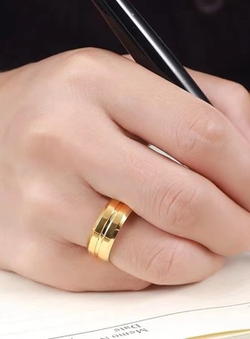 狂飙高启强同款戒指个性小众百搭男配饰时尚简约轻奢霸气素圈饰品
