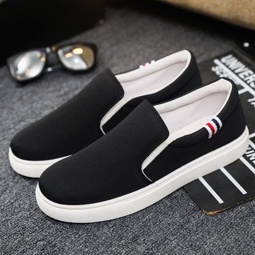 2025春季老北京布鞋男透气帆布鞋懒人一脚蹬低帮休闲运动软底男鞋 - 图3