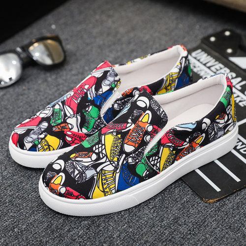 2025春季老北京布鞋男透气帆布鞋懒人一脚蹬低帮休闲运动软底男鞋 - 图2