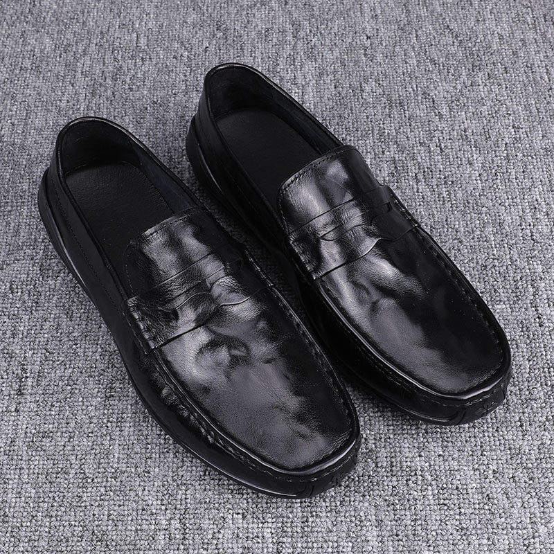 男鞋春季新款2025纯皮素面真皮男士豆豆鞋一脚蹬懒人休闲驾车鞋男,淘宝优惠券,粉丝福利购,淘宝优惠卷