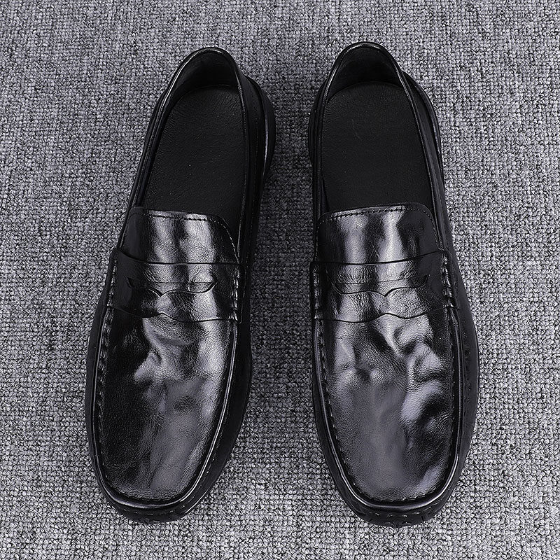男鞋春季新款2025纯皮素面真皮男士豆豆鞋一脚蹬懒人休闲驾车鞋男,淘宝优惠券,粉丝福利购,淘宝优惠卷