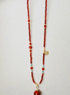 【杭州灵隐官方】南红小米珠项链