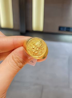 古法传承黄金包银黄财神戒指女