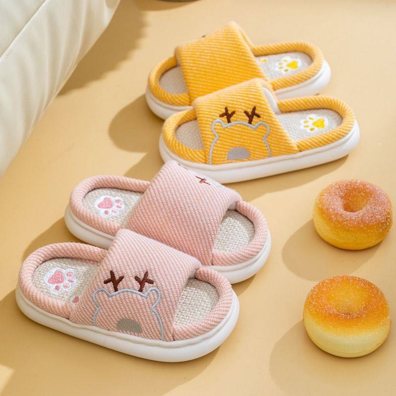 儿童亚麻拖鞋女童男童防滑春秋新款室内家居宝宝凉拖大童棉麻布拖,淘宝优惠券,粉丝福利购,淘宝优惠卷