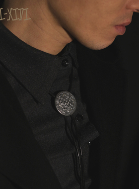 蒙古银饰bolotie牛仔盘长领绳男