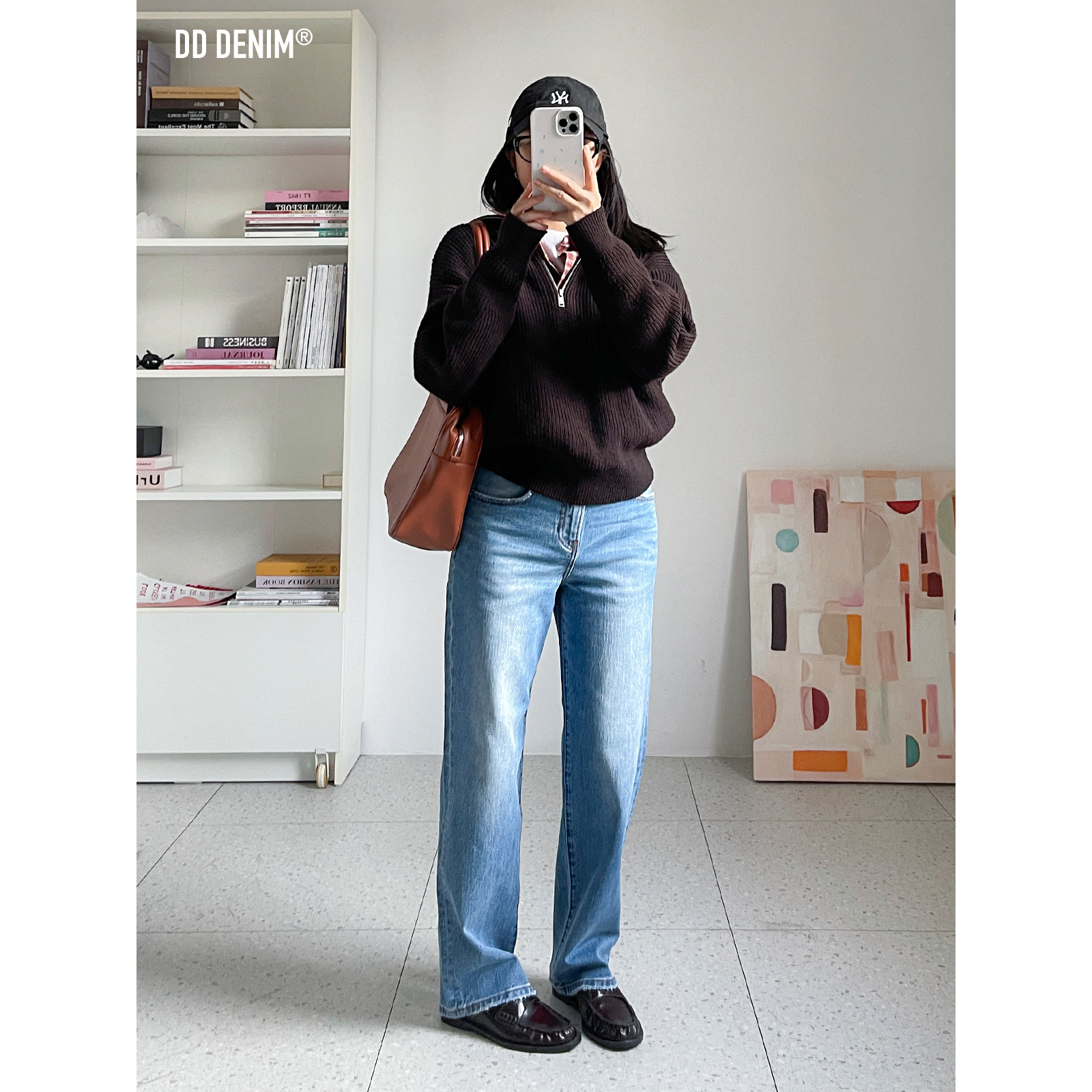 DD「Petite Exclusive」小个子系列 秋冬中腰窄版直筒牛仔拖地裤 - 图3