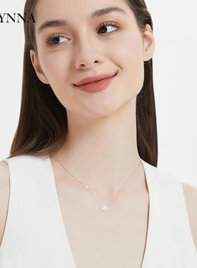 S925纯银雪花吊坠项链