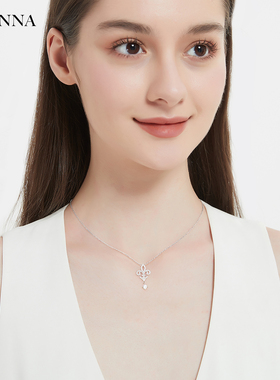 纯银女王后鸢尾花项链轻奢小众设计高级感毛衣链送女友生日礼物