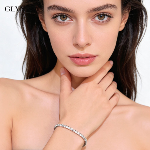 BLACKPINK网球手链满钻镀18k铂金轻奢高级感生日礼物送女友闺蜜 - 图0