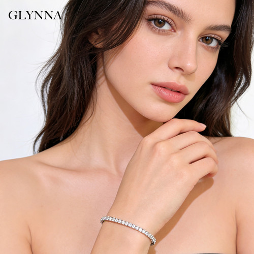 BLACKPINK网球手链满钻镀18k铂金轻奢高级感生日礼物送女友闺蜜 - 图1