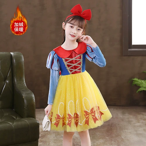 Демисезонное желтое вечернее платье, наряд маленькой принцессы для принцессы, детская флисовая юбка, (в наличии на складе), в корейском стиле, 3-12 лет