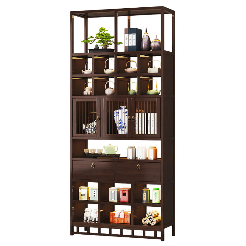 Bogu rack new Chinese style multi-layer tea set storage rack non-solid wood tea rack display cabinet storage display rack living room