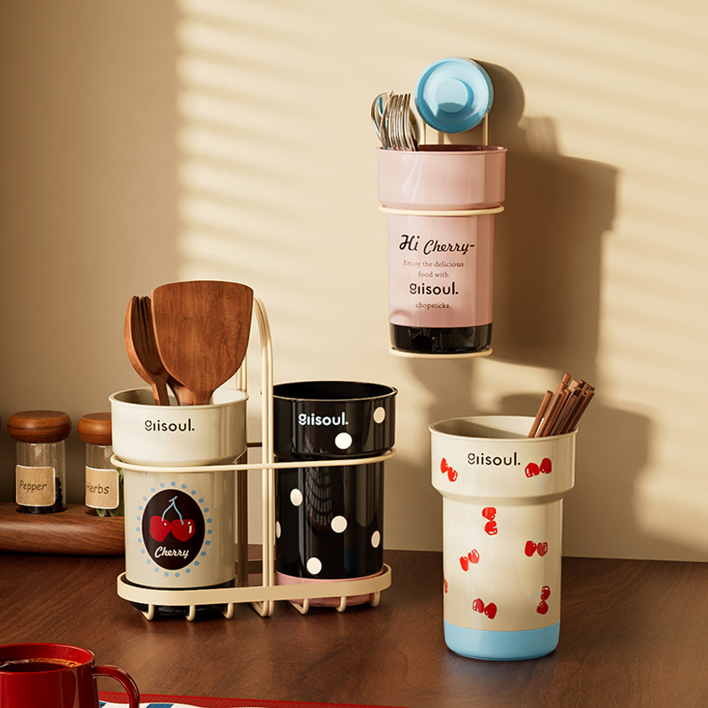 Sheli ins countertop drain chopstick bucket chopstick holder