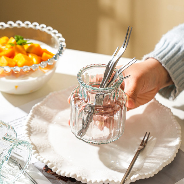 Sheli Design Fruit Fork Storage Can Glass Bottle