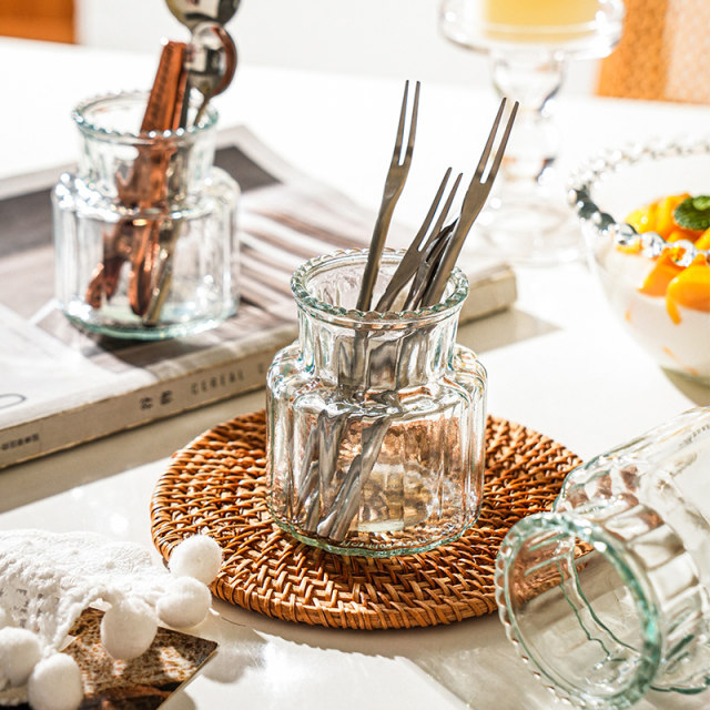 Sheli Design Fruit Fork Storage Can Glass Bottle