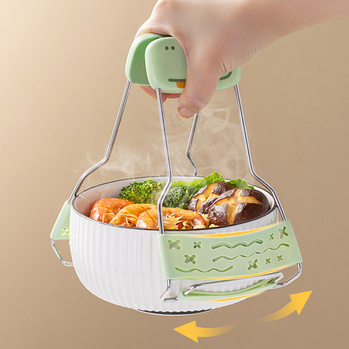 舍里防烫夹取碗夹家用厨房神器不锈钢夹碗手套夹盘子夹蒸锅提碗器 - 图0