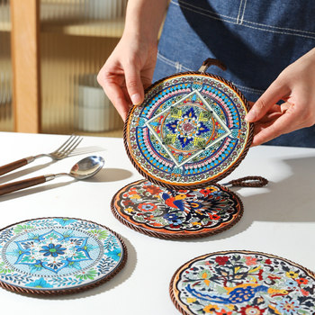 Sherry Creative Bohemian Table Mat Home Bowl Mat Insulation Mat Casserole Mat Ceramic Plate Mat Anti-scalding Pot Mat